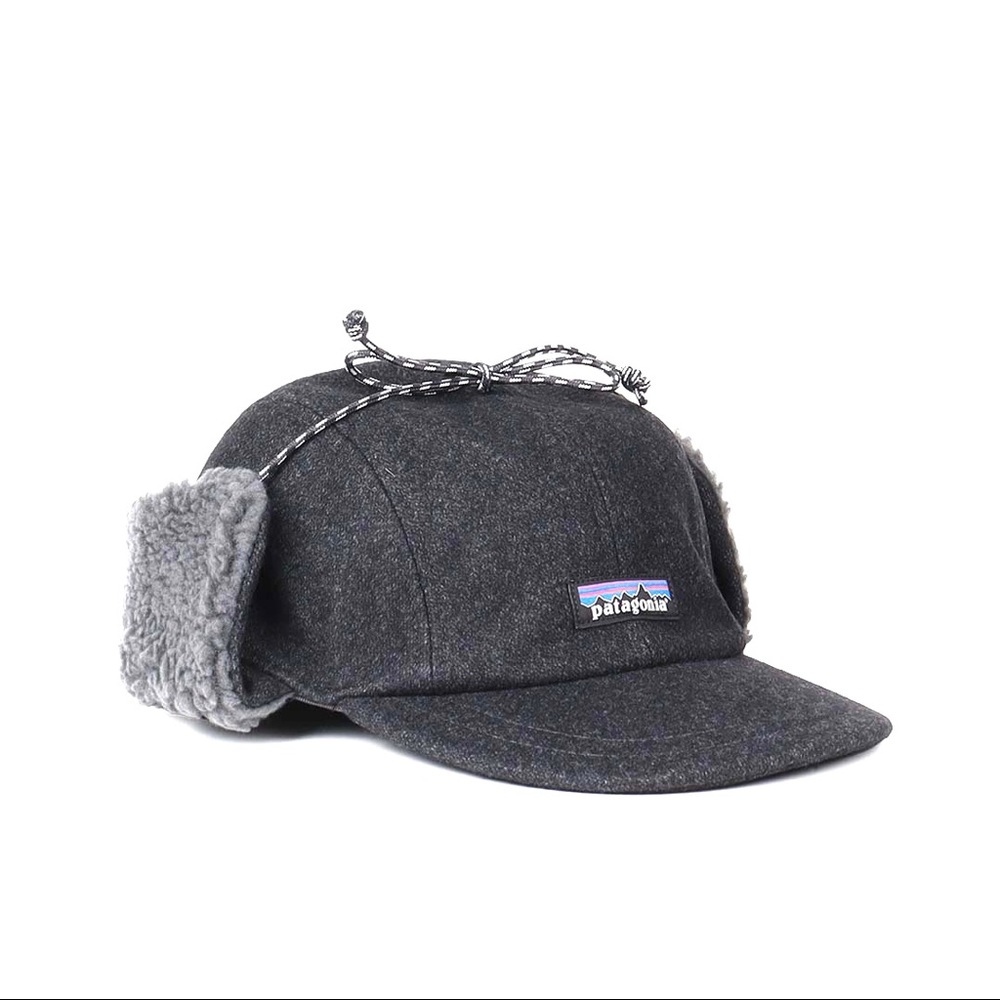 Patagonia Forge Grey Recycled Wool Ear Flap Cap